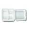 Papírdoboz ételes 3 részes HP4, 23 x 23 x 8cm komposztálható cukornád 100 db/csomag, natúr