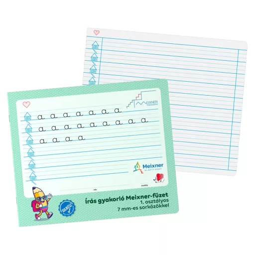 Füzet iskolai, 32lap, írás gyakorló 1.osztályos fekvő Süni Meixner