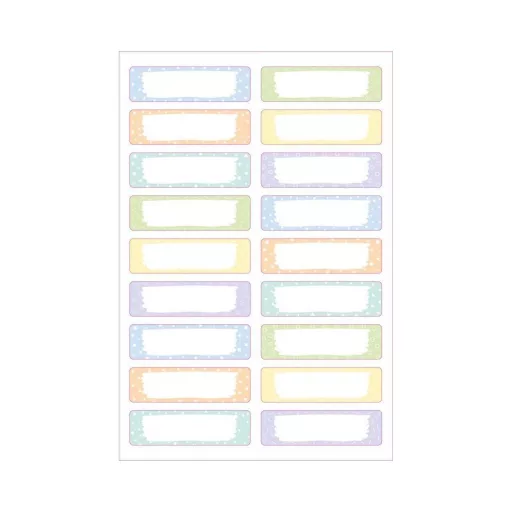 Etikett ruhacímke iskolai, 45 x 13 mm 36 címke/2 ív, Avery pasztell