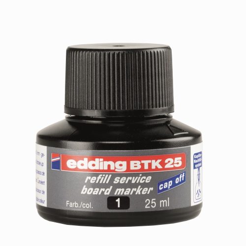 Tinta utántöltő táblamarkerhez 25ml, Edding BTK25 fekete 