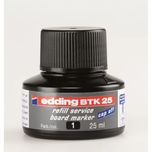 Tinta utántöltő táblamarkerhez 25ml, Edding BTK25 fekete – Tonerklinika Debrecen