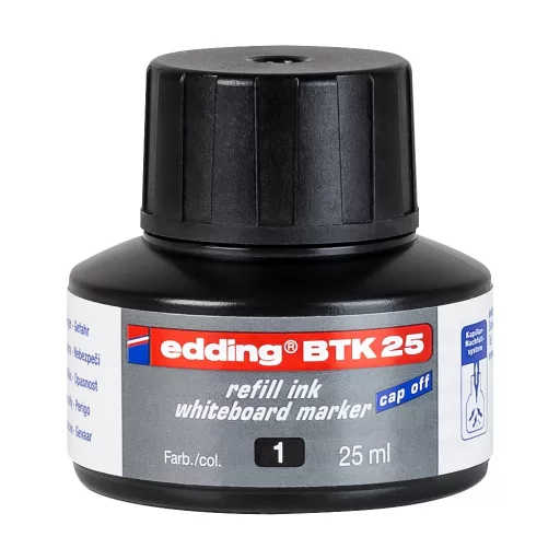 Tinta utántöltő táblamarkerhez 25ml, Edding BTK25 fekete – Tonerklinika Debrecen