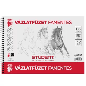 Vázlatfüzet B5 160g. famentes Student – Tonerklinika Debrecen