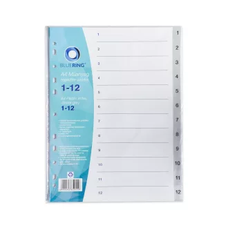 Regiszter műanyag 1-12 Bluering® szürke – Tonerklinika Debrecen