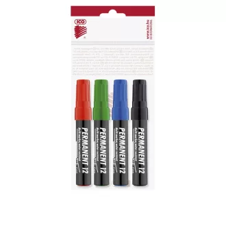 Alkoholos marker készlet, 1-4mm, vágott hegyű, Ico 12, 4 klf.szín – Tonerklinika Debrecen