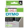 Feliratozógép szalag Dymo Letratag Dymo D1 S0720550/45015 12mmx7m, ORIGINAL, piros/fehér 