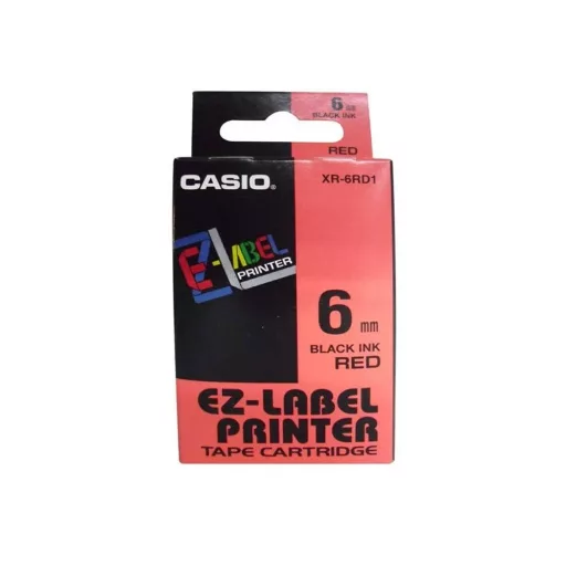 Feliratozógép szalag XR-6RD1 6mmx8m Casio piros/fekete – Tonerklinika Debrecen