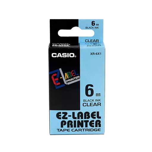 Feliratozógép szalag XR-6X1 6mmx8m Casio víztiszta/fekete – Tonerklinika Debrecen