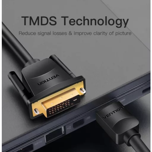 Vention HDMI -> DVI,  (fekete), 1,5m, kábel