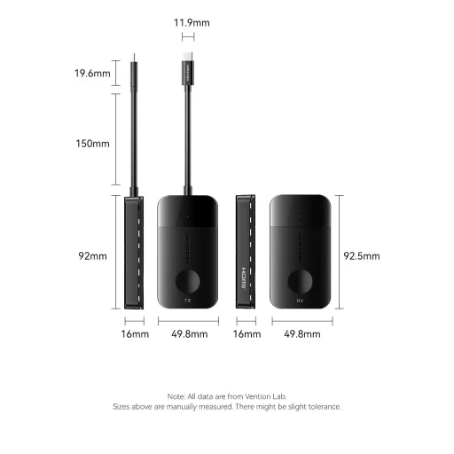 Vention HDMI (4K@30Hz Wifi transzmitter és receiver, 50m), adapter