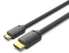 Vention mini HDMI/M -> HDMI/M (4K,HD, fekete), 1,5m, kábel