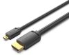 Vention micro HDMI/M -> HDMI/M (4K,HD,fekete), 1m, kábel