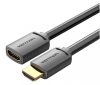 Vention HDMI/M -> HDMI/F (4K, HD, PVC, fekete), 2m, kábel