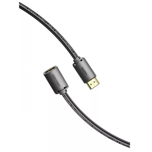Vention HDMI/M -> HDMI/F (4K, HD, PVC, fekete), 5m, kábel