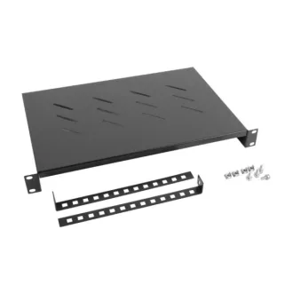   Lanberg AK-1004-B 19 1U MÉLY:300mm MAX:25kg terhelhetőségű 4 ponton rögzíthető fix fekete rack polc