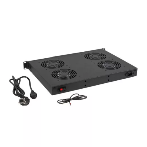 Lanberg AK-1503-B 19 1U 4x ventilátor + termosztát ventilátor egység LCD kijelzővel