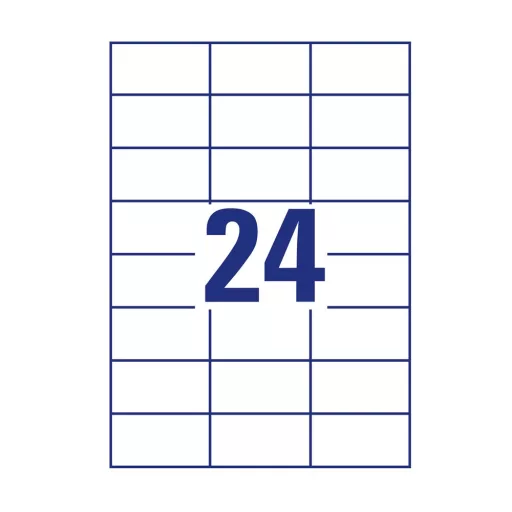 Etikett címke, 70 x37mm, univerzális, 24 címke/ív, 100 ív/doboz, Avery fehér – Tonerklinika Debrecen