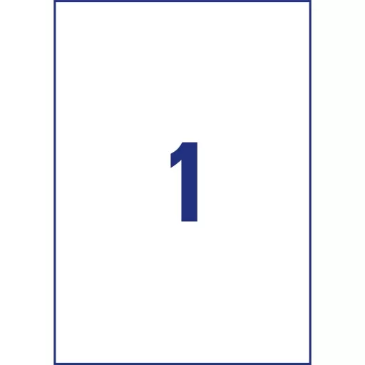 Etikett címke, 210 x297mm, univerzális, 1 címke/ív, 100 ív/doboz, Avery fehér – Tonerklinika Debrecen