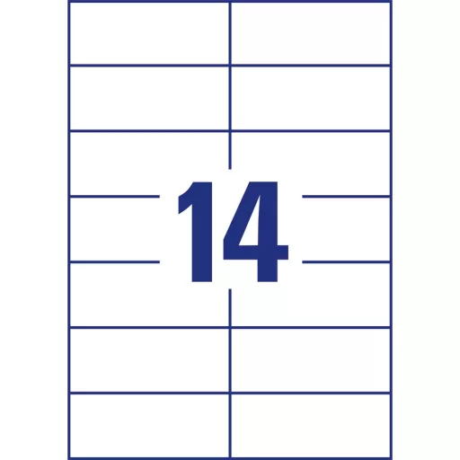 Etikett címke, 105 x42,3mm, univerzális, 14 címke/ív, 100 ív/doboz, Avery fehér – Tonerklinika Debrecen
