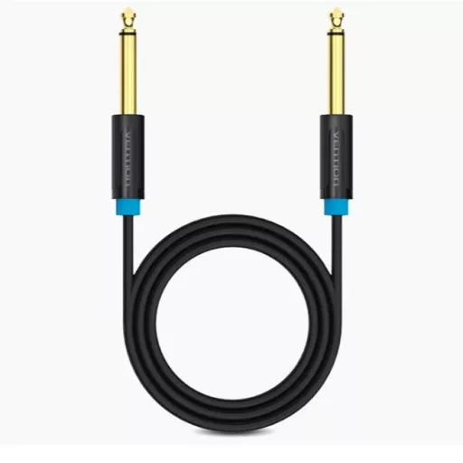 Vention 6.5mm jack/M -> 6.5mm jack/M kábel,  (fekete, aranyozott), 2m, kábel