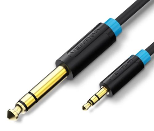 Vention 6.5mm jack/M -> 3.5mm jack/M, (audio,fekete), 1,5m, kábel