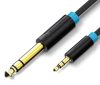 Vention 6.5mm jack/M -> 3.5mm jack/M,  (audio,fekete), 3m, kábel