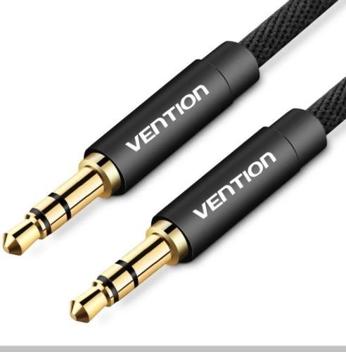 Vention 3.5mm jack/M -> 3.5mm jack/M,  (audio,fekete), 2m, kábel