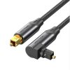 Vention Toslink optikai,  (audio,90 fokos, alu,fekete), 3m, kábel