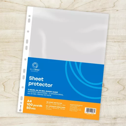 Genotherm lefűzhető, A4, 50 micron fényes víztiszta Bluering® 100 db/csomag, – Tonerklinika Debrecen