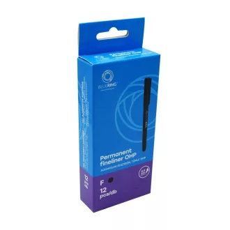 Rostirón, tűfilc alkoholos 0,5mm, OHP Bluering® F fekete – Tonerklinika Debrecen