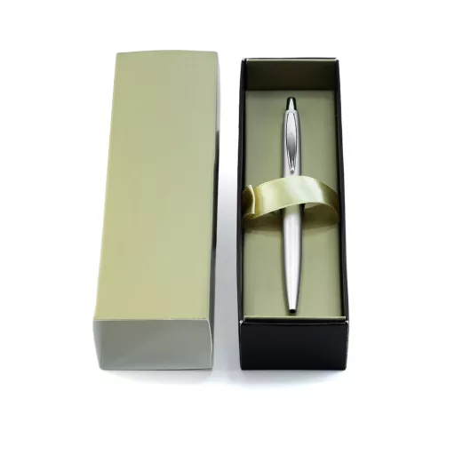 Golyóstoll 0,8mm, fém, rozsdamentes acél test, díszdobozban Bluering® Metal, írásszín kék – Tonerklinika Debrecen