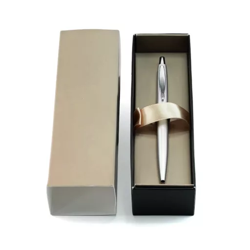 Golyóstoll 0,8mm, fém, rozsdamentes acél test, díszdobozban Bluering® Metal, írásszín kék – Tonerklinika Debrecen