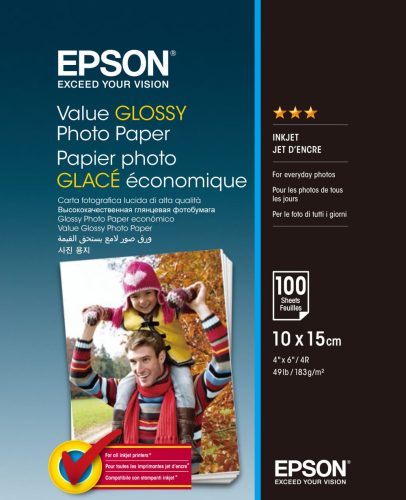 Epson fényes fotópapír (10x15, 100 lap, 183g)