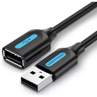   Vention USB-A 2.0/M -> USB-A 2.0/F  (hosszabbító, PVC fekete), 0,5m, kábel