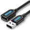 Vention USB-A 2.0/M -> USB-A 2.0/F, (hosszabbító, PVC fekete), 1m,  kábel