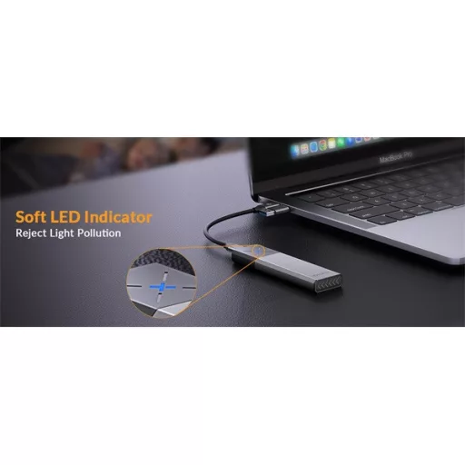 Orico Külső M.2 ház - IDPWM2-G2A-GY (USB-C 3.2 Gen2 -> M.2 NVMe, Max.: 8TB, 10 Gbps)