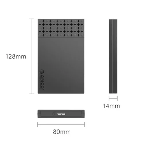 Orico Külső HDD/SSD Ház 2.5" - 2526U3-V1-BK (USB-A 3.0, Max. 7-9,5 mm, Max.: 6TB, fekete) – Tonerklinika Debrecen