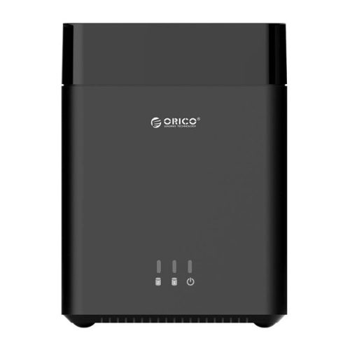 Orico Külső HDD tároló 3.5" - DS200U3-EU-BK /102/ (2 fiók, USB-A 3.0, Max.: 2x16TB, fekete)