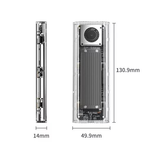 Orico Külső M.2 ház - TCM2-G20-BK (USB-A -> M.2 NVMe(M-key; B&M Key), Max.: 8TB, 20 Gbps, fekete)