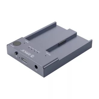   Orico M.2 SSD Dokkoló - M2P2-C3-C-EU (2xM.2 NVMe -> USB-A/C, Max.: 2TB, Offline Klón funkció, Max.: 10Gbps, szürke)