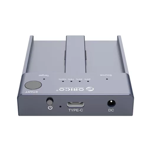 Orico M.2 SSD Dokkoló - M2P2-C3-C-EU (2xM.2 NVMe -> USB-A/C, Max.: 2TB, Offline Klón funkció, Max.: 10Gbps, szürke)
