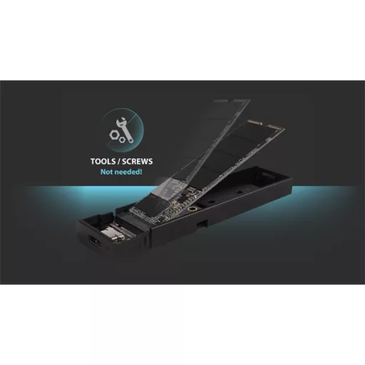 Silicon Power Külső SSD ház  - PD60 (M.2 PCIe NVMe SSD / M.2 SATA SSD, Type-C kimenet, Alu, Fekete) – Tonerklinika Debrecen