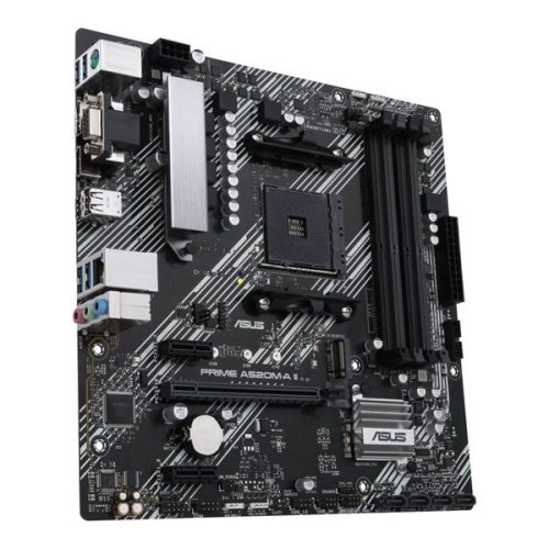 Asus Alaplap - AMD PRIME A520M-A II/CSM AM4 (A520, 2xDDR4 4800MHz, 1xGBE LAN, 1xM.2, 4xSATA3, DP/HDMI/VGA)