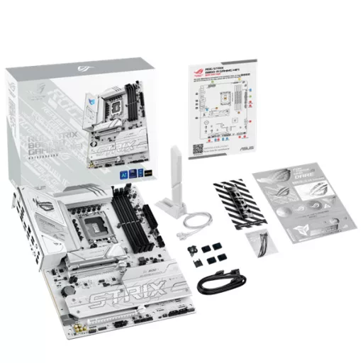 Asus Alaplap - Intel ROG STRIX B860-A GAMING WIFI s1851 (B860, 4xDDR5 8600+MHz, 4xSATA3, 4xM.2, HDMI+DP+Thunderbolt4)
