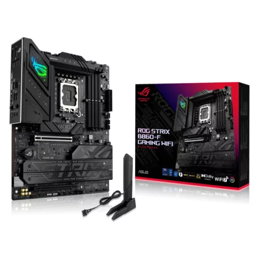 Asus Alaplap - Intel ROG STRIX B860-F GAMING WIFI s1851 (B860, 4xDDR5 9066+MHz, 4xSATA3, 4xM.2, HDMI+DP+Thunderbolt4)