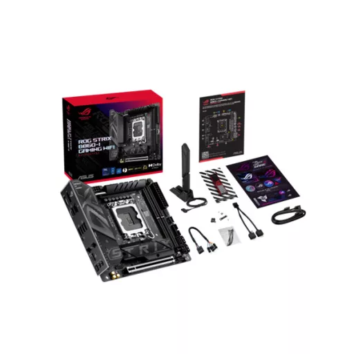 Asus Alaplap - Intel ROG STRIX B860-I GAMING WIFI s1851 (B860, 2xDDR5 9066+MHz, 4xSATA3, 2xM.2, HDMI+DP+Thunderbolt4)