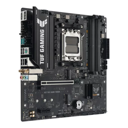 Asus Alaplap - AMD TUF GAMING A620AM-PLUS WIFI AM5 (A620, 4xDDR5 7600+MHz, 1x 2,5 Gb LAN, 2xM.2, 4xSATA3, HDMI+2xDP)