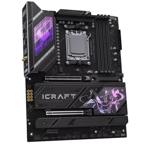 Maxsun Alaplap - AMD MS-ICRAFT B850 AIGA AM5 (B850, ATX, 4xDDR5 8400MHz, 2xSATA3, 4xM.2, HDMI, DP)