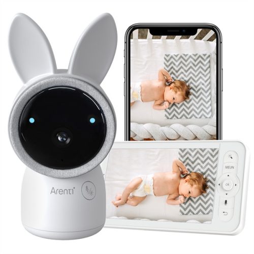 Arenti bébiőr szett - AINANNY + 5" LCD (3MP, sírás-, hőmérséklet-, páratartalom figyelés, microSD, mikrofon, hangszóró)