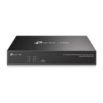   TP-link NVR rögzítő - NVR1004H-4P (4 csatorna, 4xPoE+ port; H265+, 5MP, HDMI, VGA, 2xUSB, 1x Sata(max10TB), audio)